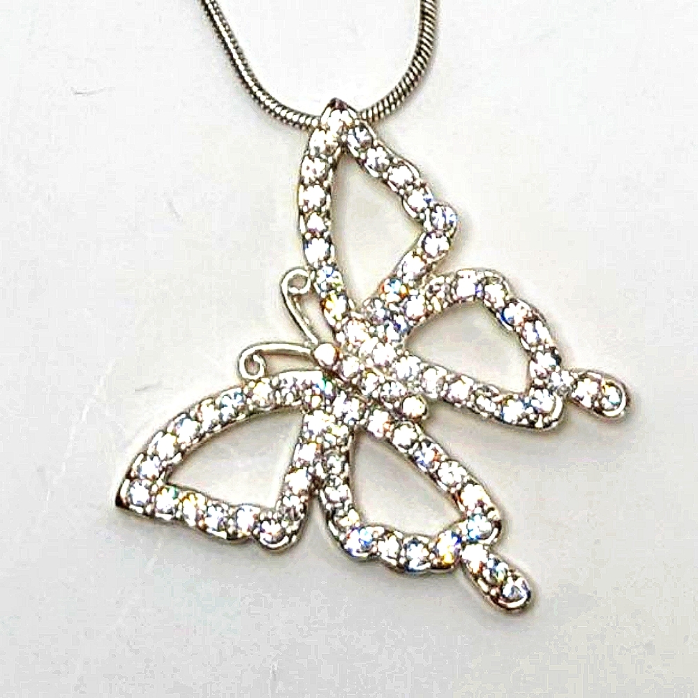 Butterfly rhinestone pendant